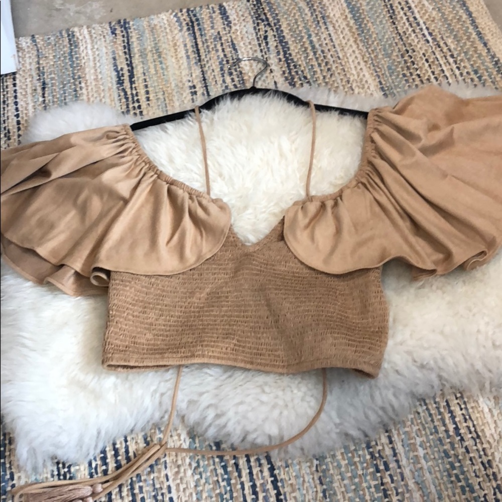 Camel colored crop top